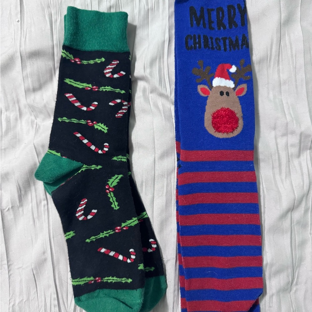 T.J.Maxx Christmas Socks - Black and Blue - Picture 2 of 2